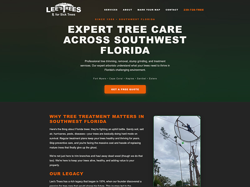 Lee's Trees, WordPress