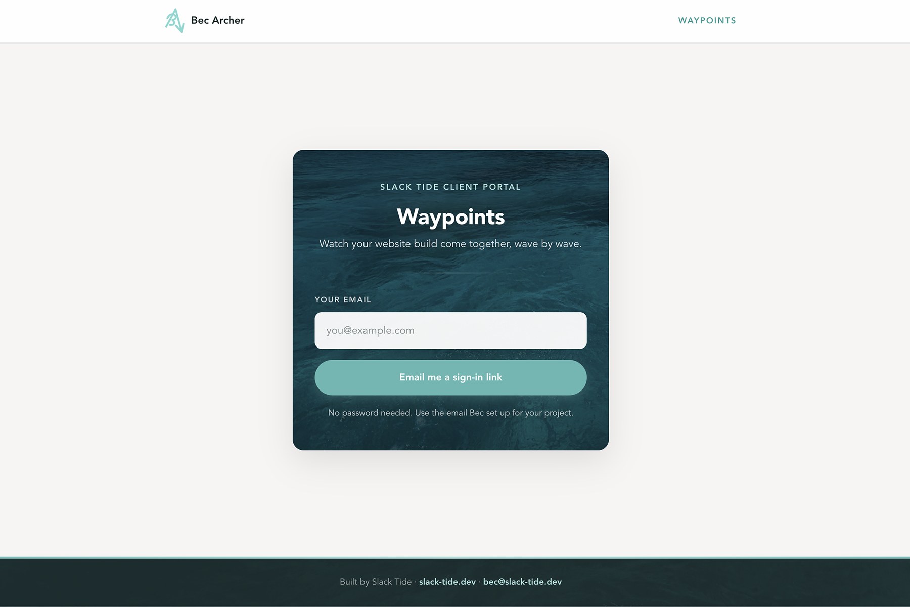 Waypoints, client quote portal (case study)