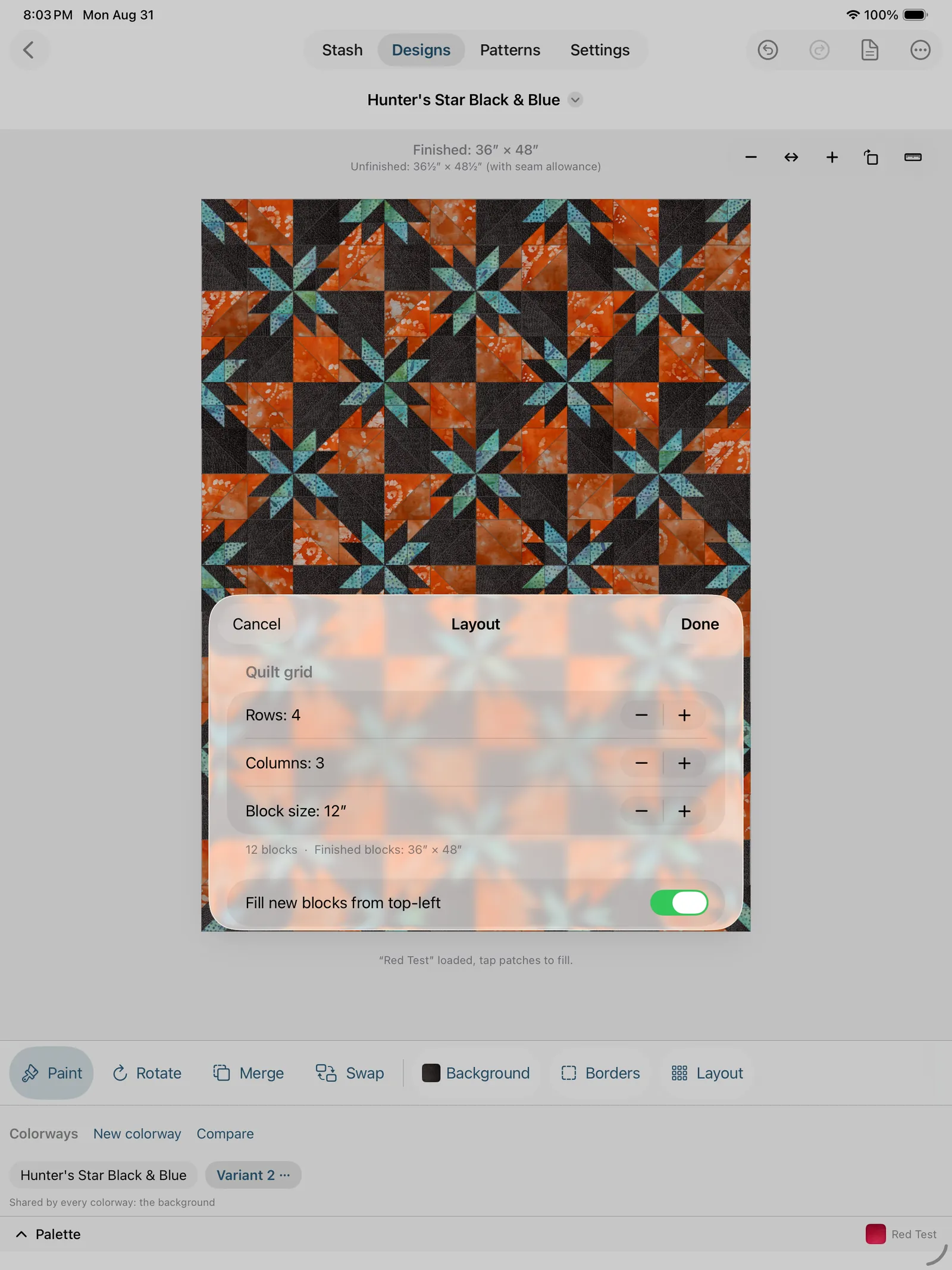 The Layout sheet
